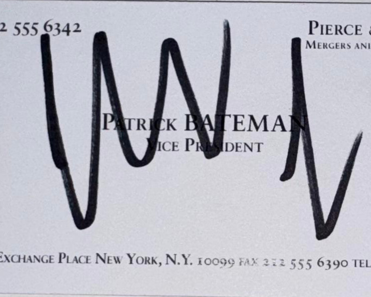 Christian Bale Signed Business Card (American Psycho) - Beckett COA